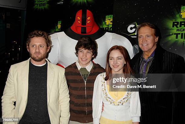 Alex Winter, Graham Phillips, Haley Ramm and Lee Majors arrive at the UK premiere of 'Ben 10: Race Against Time', at the Vue Cinema Leicester Square...