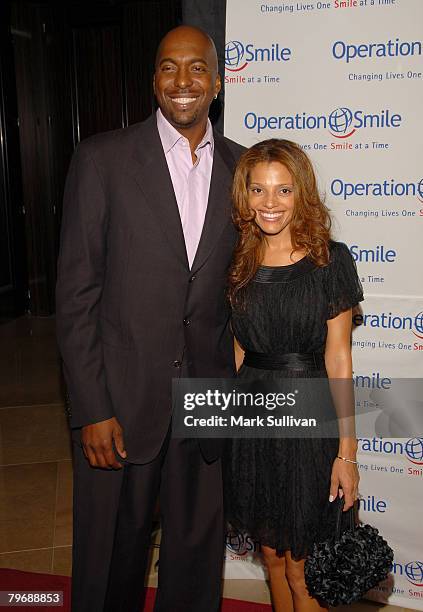 Former NBA player John Salley and wife Natasha Duffy arrive at Operation Smile's 25th Annual Gala held in Beverly Hills, California on October 5,...