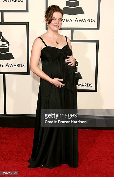 Actress Melissa Joan Hart arrives at the 50th annual Grammy awards held at the Staples Center on February 10, 2008 in Los Angeles, California.