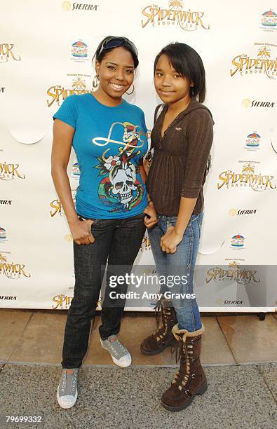 Shar Jackson and daughter Cassie Jackson attend The Spiderwick Chronicles Video Game Launch Event at the Paramount Theater on February 10, 2008 in...