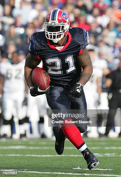 Bills running back Willis McGahee runs for a second TD during game between the Buffalo Bills and the Jacksonville Jaguars at Ralph Wilson Stadium in...