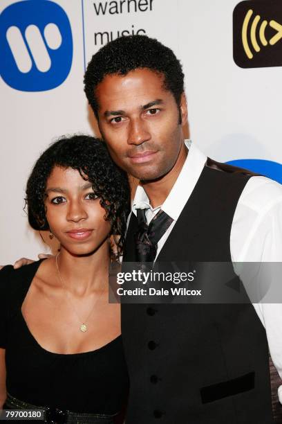 Eric Benet arrives at the Warner Music Group Post-Grammy Party held at Vibiana on February 10, 2008 in Los Angeles, California.