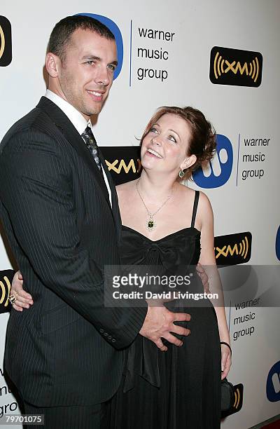 Actress Melissa Joan Hart and husband Mark Wilkerson arrive at the Warner Music Group 2008 GRAMMY Awards after party held at Vibiana on February 10,...