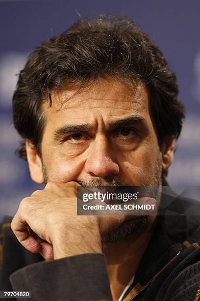 Brazilian producer Marcos Prado addresses a press conference for the movie "Tropa de Elite" presented in competition for the Golden Bear at the 58th...
