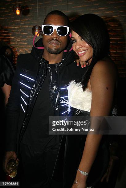 Kanye West and Alexis Phifer at Entertainment Weekly's toast to Antonio "LA" Reid at STK-LA on February 10, 2008 in West Hollywood, California.