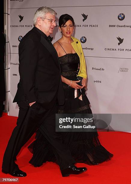 Joschka Fischer and Minu Barati attends the 7th Annual Cinema For Peace Gala sponsored by BMW CleanEnergy as part of the 58th Berlinale International...