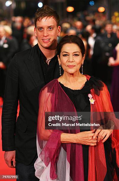 Hannelore Elsner and her son Dominik attend the 'Cherry Blossoms - Hanami' Premiere as part of the 58th Berlinale Film Festival at the Berlinale...