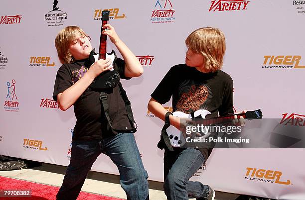 Dylan Sprouse and Cole Sprouse arrive to Variety's Power of Youth Benefiting St. Jude Children's Hospital Presented by Tiger Electronics at the Globe...