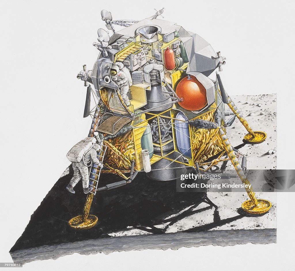 Eagle landing on the moon