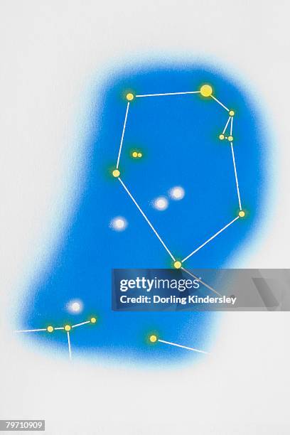 auriga, taurus, gemini - constellation map stock illustrations