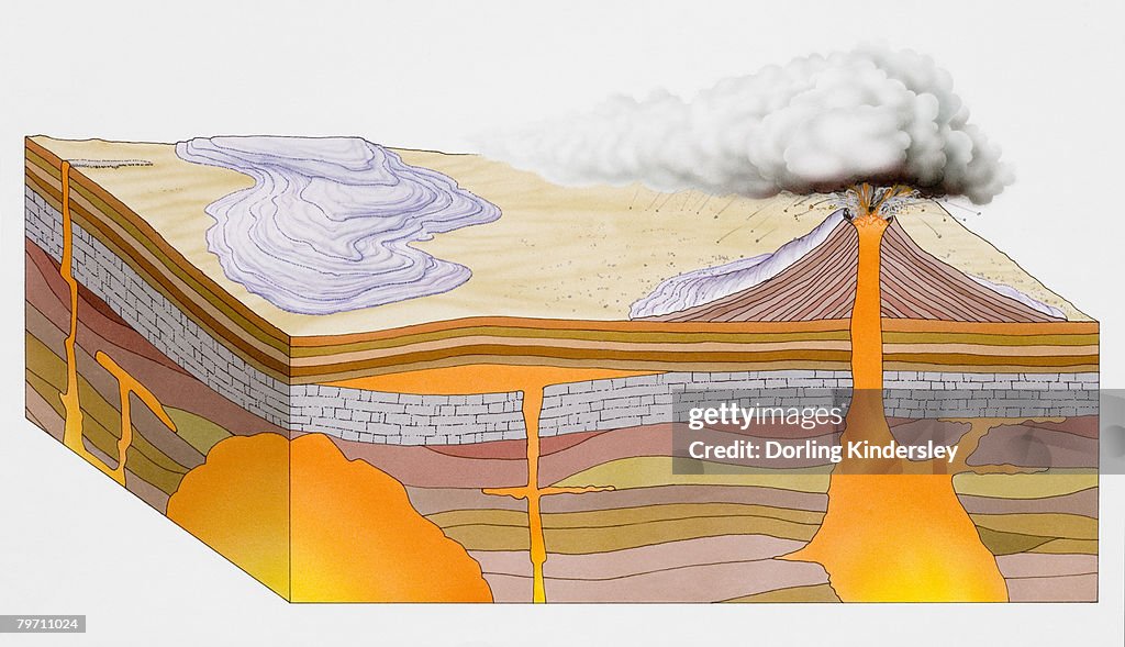 Illustration of volcano