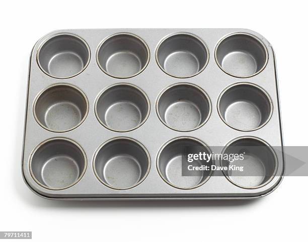 twelve-hole muffin tin - muffin tin stock pictures, royalty-free photos & images