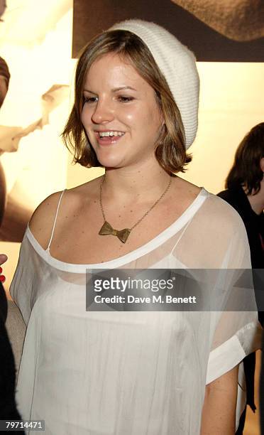 Kate Sumner attends the VIP private view of "Vanity Fair Portraits" sponsored by Burberry, at the National Portrait Gallery on February 11, 2008 in...