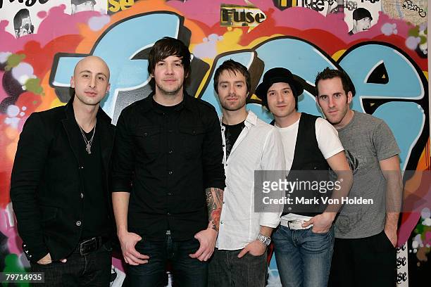 Simple Plan visits fuse's "The Sauce" at Fuse Studios on February 11, 2008 in New York City.