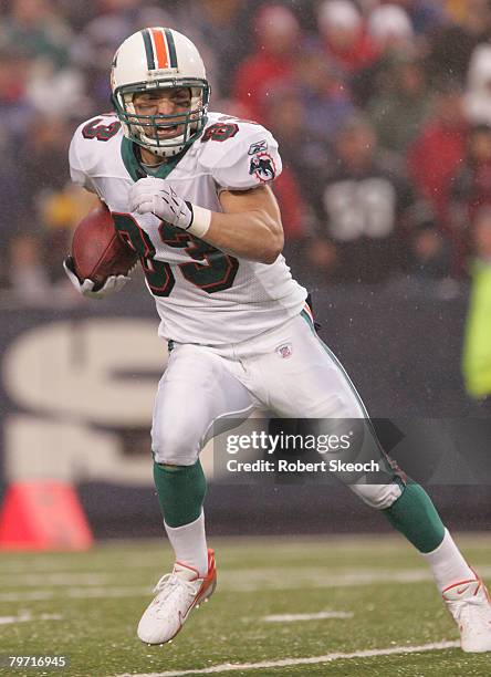 Miami Dolphins Wes Welker carries the ball during the game against the Buffalo Bills at Ralph Wilson Stadium in Orchard Park, New York on December...