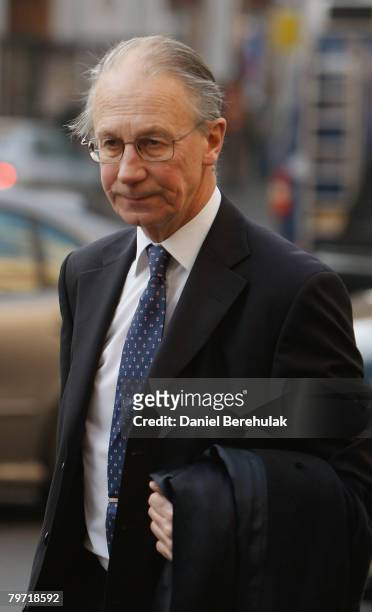 Lord Robert Fellows arrives to the High Court on February 12, 2008 in London, England. Lord Fellowes, the brother in law of Princess Diana, is due to...