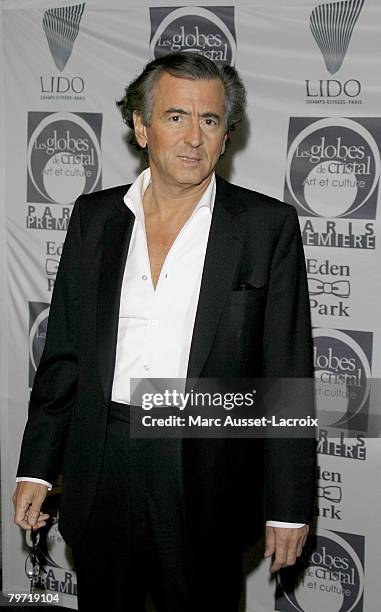 Bernard-Henri Levy attends the Globes de Cristal ceremony held at the Lido on the Champs Elysees on February 11, 2008 in Paris, France.