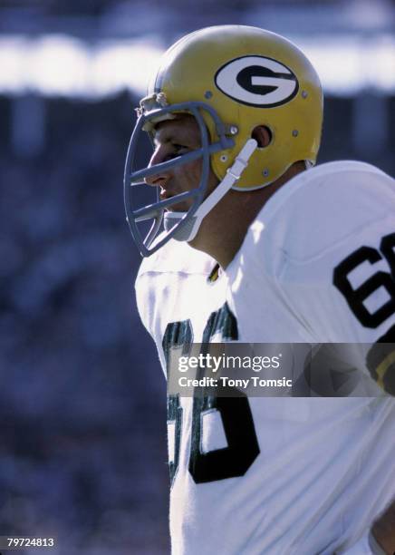 Green Bay Packers Hall of Fame linebacker Ray Nitschke during Super Bowl II, a 33-14 victory over the Oakland Raiders on January 14 at the Orange...