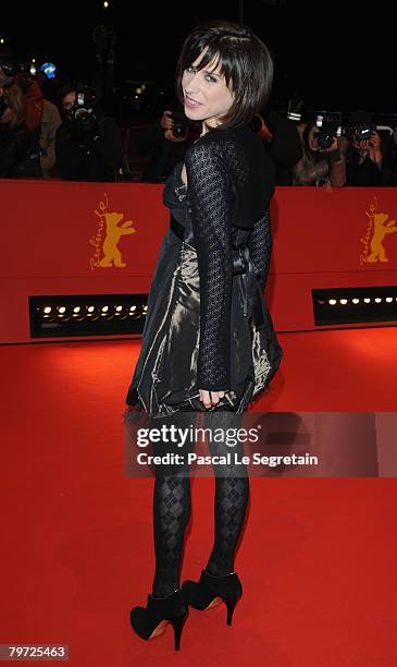 Actress Sally Hawkins attends the 'Happy-Go-Lucky' Premiere as part of the 58th Berlinale Film Festival at the Berlinale Palast on February 12, 2008...