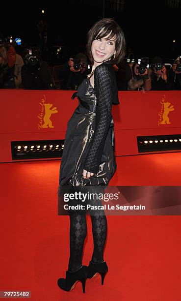 Actress Sally Hawkins attends the 'Happy-Go-Lucky' Premiere as part of the 58th Berlinale Film Festival at the Berlinale Palast on February 12, 2008...