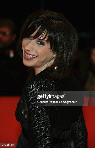 Actress Sally Hawkins attends the 'Happy-Go-Lucky' Premiere as part of the 58th Berlinale Film Festival at the Berlinale Palast on February 12, 2008...