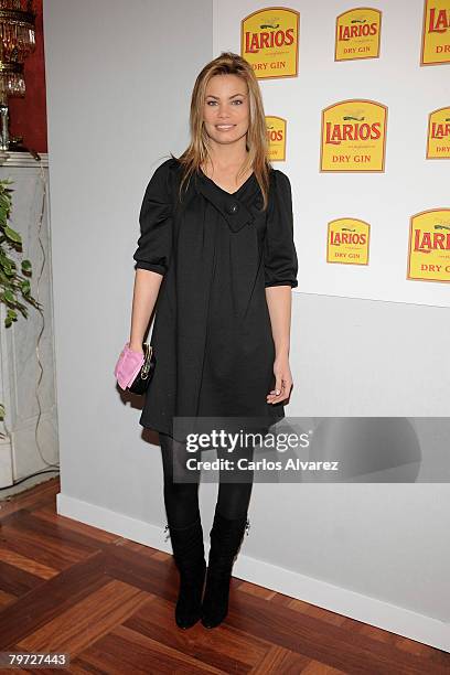Model Carla Goyanes attends Larios Fashion Calendar 2008 Presentation Party on February 12, 2008 at the Palkace Hotel in Madrid.