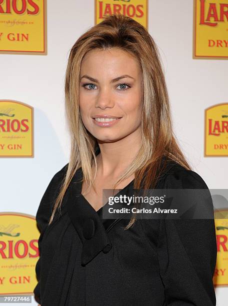 Model Carla Goyanes attends Larios Fashion Calendar 2008 Presentation Party on February 12, 2008 at the Palkace Hotel in Madrid.