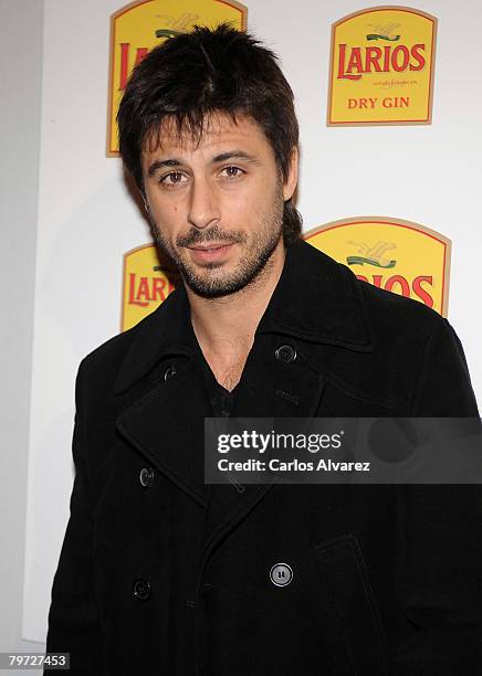 Actor Hugo Silva attends Larios Fashion Calendar 2008 Presentation Party on February 12, 2008 at the Palkace Hotel in Madrid.