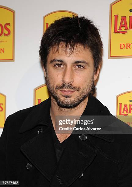 Actor Hugo Silva attends Larios Fashion Calendar 2008 Presentation Party on February 12, 2008 at the Palkace Hotel in Madrid.