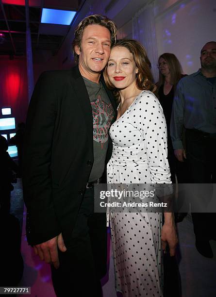 Thure Riefenstein and Patricia Lueger attend the BFFS Party as part of the 58th Berlinale Film Festival at the Puro Lounge on February 12, 2008 in...