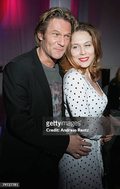 Thure Riefenstein and Patricia Lueger attend the BFFS Party as part of the 58th Berlinale Film Festival at the Puro Lounge on February 12, 2008 in...