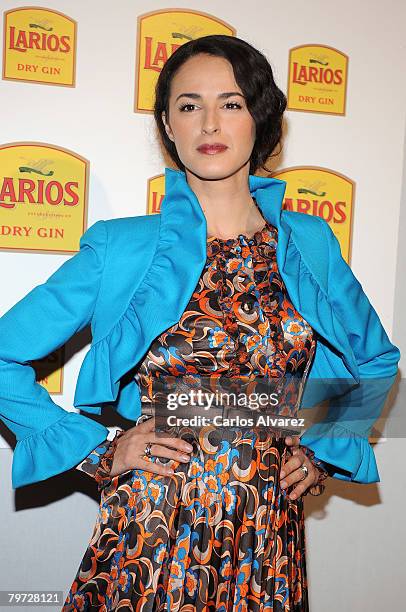 Spanish actress Monica Estarreado attends Larios Fashion Calendar 2008 Presentation Party on February 12, 2008 at the Palkace Hotel in Madrid.