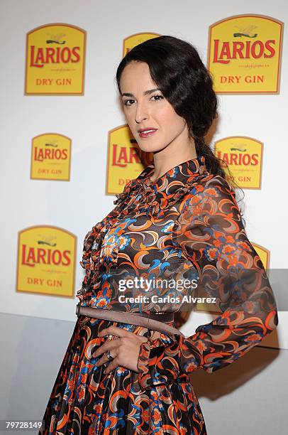 Spanish actress Monica Estarreado attends Larios Fashion Calendar 2008 Presentation Party on February 12, 2008 at the Palkace Hotel in Madrid.