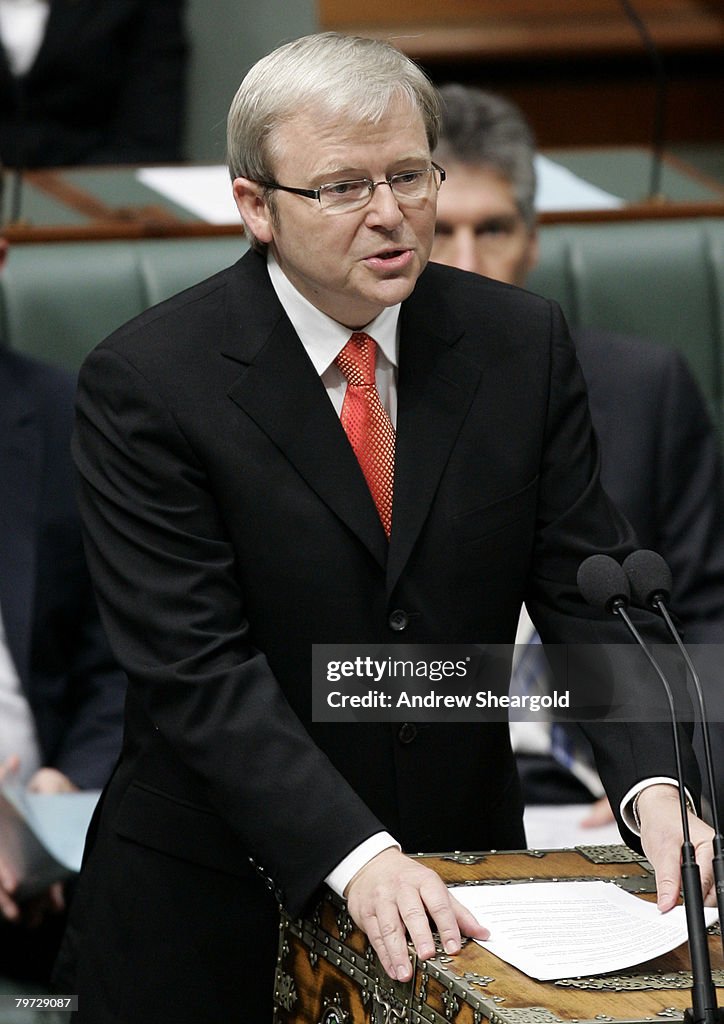 Minister Kevin Rudd Australian Prime Minister Kevin Rudd delivers an apology to the... News ...