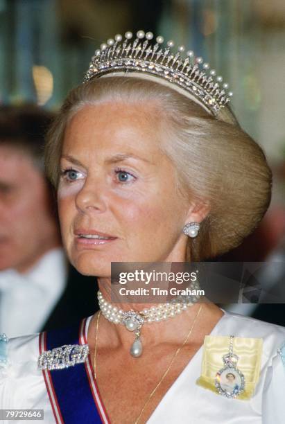 The Duchess of Kent attends a banquet held at Claridges Hotel