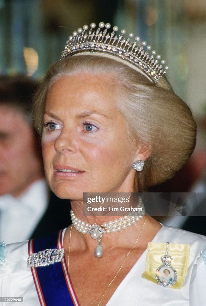 The Duchess of Kent attends a banquet held at Claridges Hote