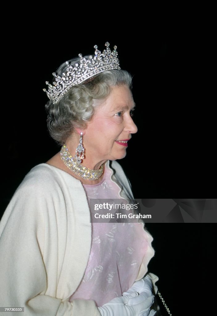 Queen Elizabeth II attends a banquet in Berlin, Germany