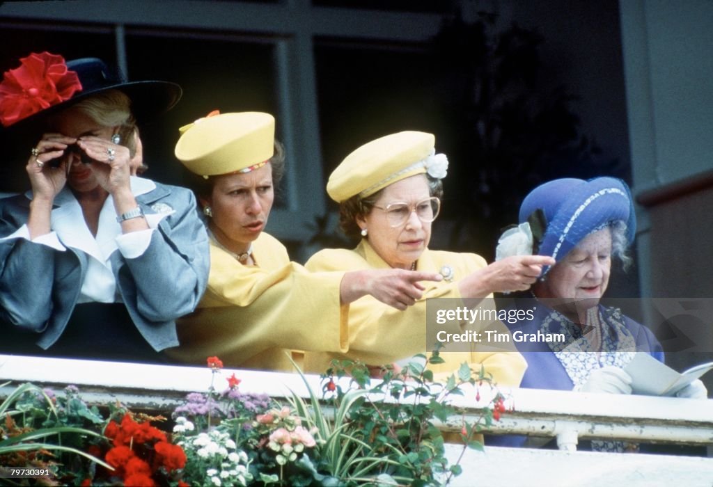 The Queen, Queen Mother, Princess Anne and Princess Michael