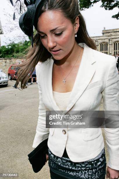 Kate Middleton, Prince William's girlfriend, among guests at the society wedding of Hugh Van Cutsem Junior to Rose Astor at Burford Parish Church