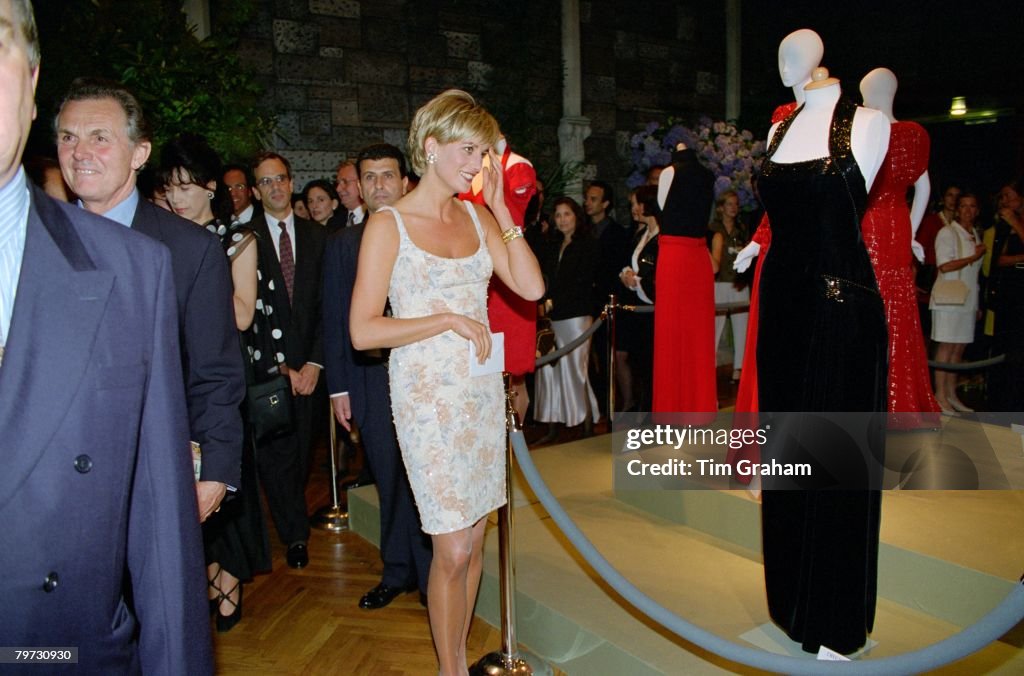 Diana, Princess of Wales attending a gala party to launch th