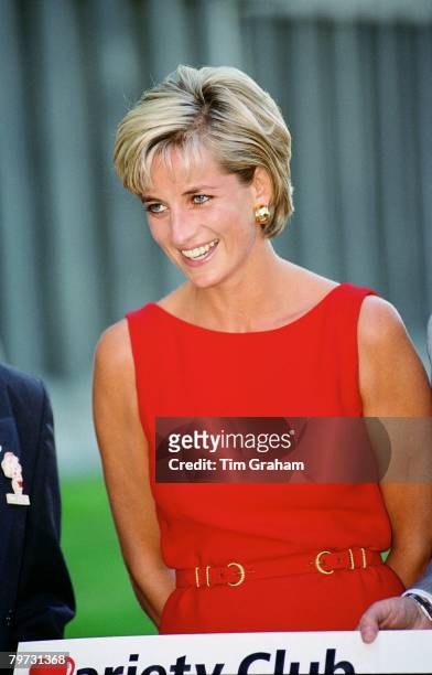 Diana, Princess of Wales at Northwick Park and St Mark's Hospital in Harrow, Middlesex, to lay the foundation stone for the new children's ambulatory...