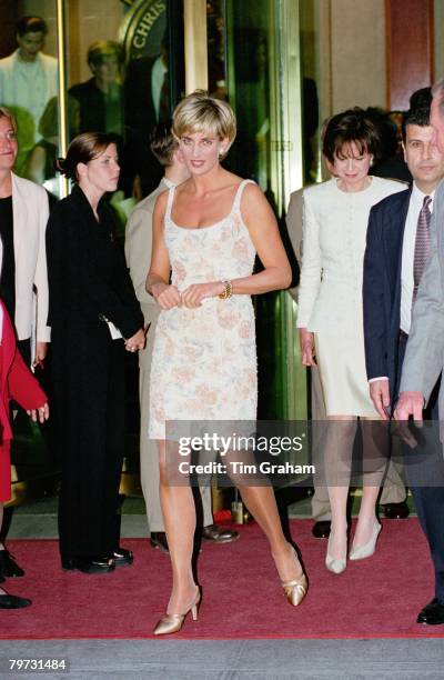 Diana, Princess of Wales at the Christie's party prior to a charity dress auction