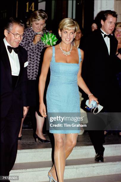 Diana, Princess of Wales as Patron of the English National Ballet, attends their Royal Gala performance of 'Swan Lake' at London's Royal Albert Hall,...