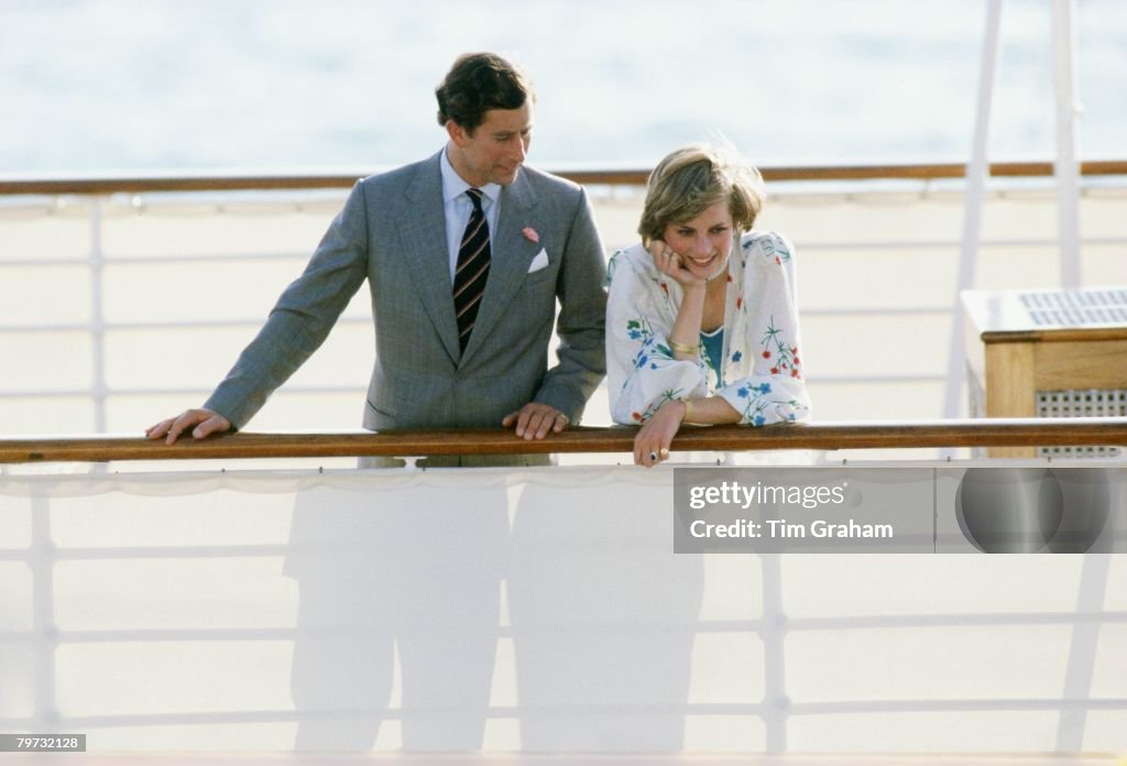 Prince Charles, Prince of Wales with Diana, Princess of Wale