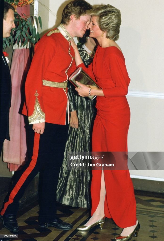 Diana, Princess of Wales kisses her brother, Earl Charles Sp