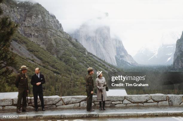 Queen Elizabeth II visits Yosemite National Park during an official tour of America