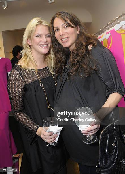 Katie Brennan and Christine Nichols attend the celebration of Lisa Perry's Spring 2008 collection 'Pop' at Decades on February 12, 2008 in Los...