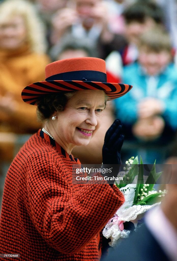 Queen Elizabeth II during a walkabout in Peterborough
