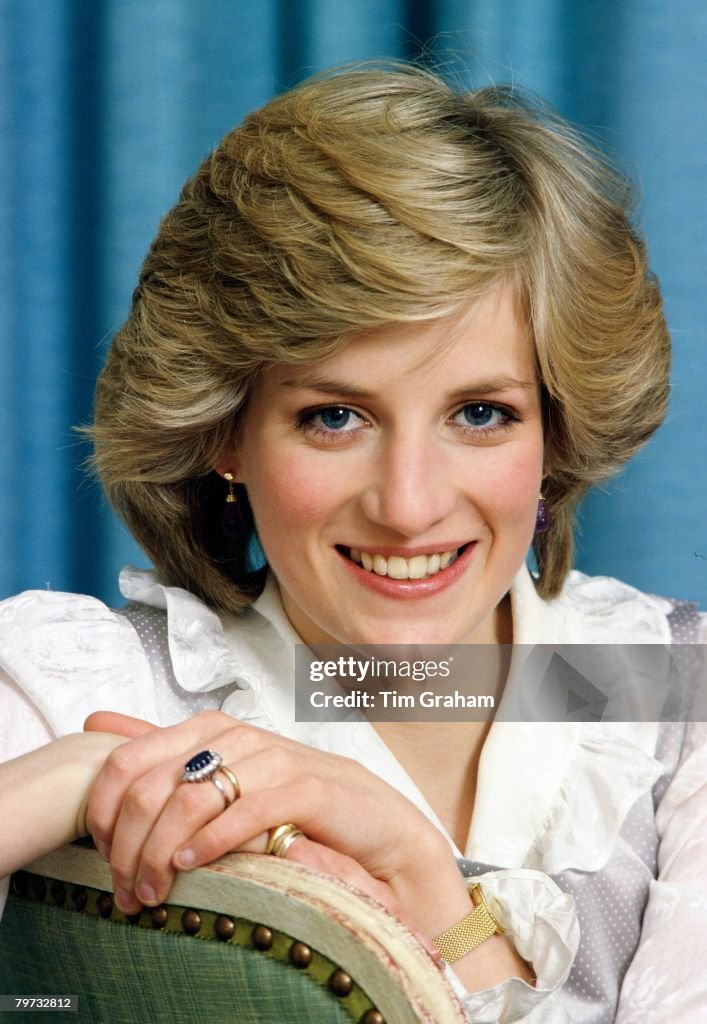 Diana, Princess of Wales at home in Kensington Palace