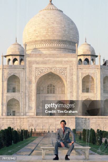 Prince Charles, Prince of Wales visits the Taj Mahal in India